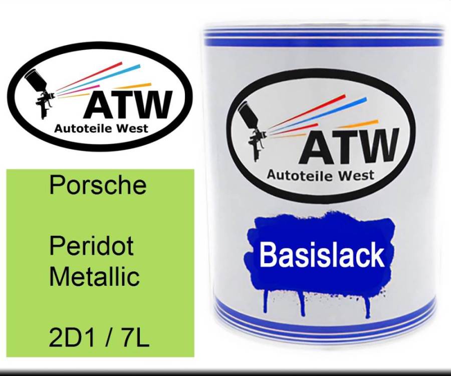 Porsche, Peridot Metallic, 2D1 / 7L: 1L Lackdose, von ATW Autoteile West.